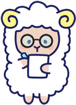 コース選びを案内する癒し～ぷの羊のキャラクター